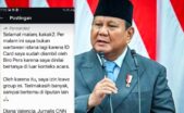 Foto Kolase Presiden Prabowo dan Tangkapan Layar chat WhasApp Wartawan Istana. Dok. era