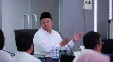 Menteri ATR/Kepala BPN Nusron Wahid dalam Rapat Pimpinan yang berlangsung secara daring dan luring di Aula Prona Kementerian ATR/BPN, Jakarta, Kamis (16/10/2025). Dok: ATR//BPN