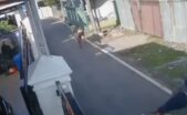 CCTV merekam detik-detik pria di Banjarmasin tewas terseret sapi kurban yang ngamuk. (Foto: CCTV Warga)